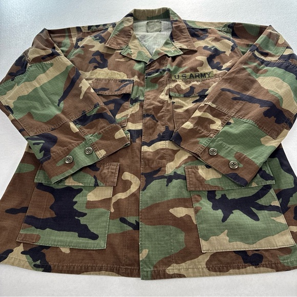 USGI Military BDU Mens Large M81 Woodland Combat Uniform Shirt Field Jacket Top - Picture 2 of 10